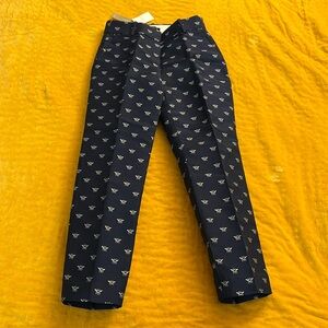 NWT: J Crew NavyTrousers with bee embroidery